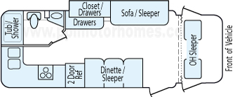 24' 2003 Fleetwood Tioga w/Slide Floorplan