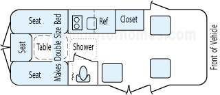19' 2007 Roadtrek Floorplan