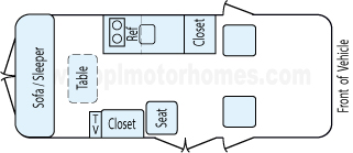 19' 2014 Roadtrek Floorplan