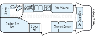 26' 2014 Winnebago Minnie Winnie Floorplan