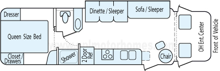 31' 2004 Winnebago Minnie Winnie w/Slide Floorplan