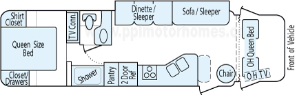 32' 2011 Four Winds Chateau w/Slide Floorplan