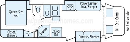 32' 2013 Winnebago Aspect w/3 Slides Floorplan