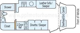 24' 2010 Winnebago View Diesel w/Slide Floorplan