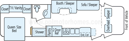 32' 2013 Forest River Sunseeker w/2 Slides Floorplan