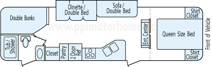 33' 2014 K-Z Sportsmen w/Slide - Bunk House Floorplan