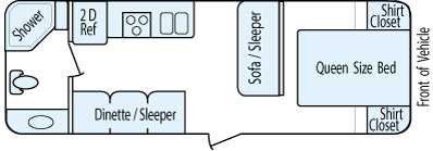 26' 2016 Forest River X-Lite Wildwood Floorplan