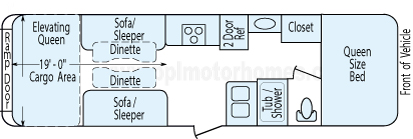 35' 2003 Weekend Warrior - Toy Hauler Floorplan