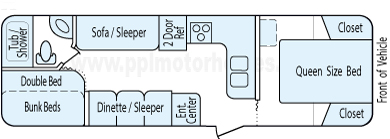 30' 2008 K-Z Sportsmen - Bunk House Floorplan