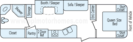 33' 2012 Sunnybrook Sunset Creek w/Slide Floorplan