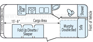 21' 2015 Forest River Work N Play - Toy Hauler Floorplan