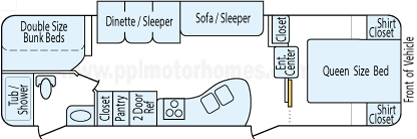 31' 2014 Crossroads Longhorn w/Slide - Bunk House Floorplan