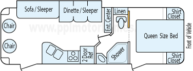 30' 2012 Forest River Rockwood Ultra Lite w/Slide Floorplan