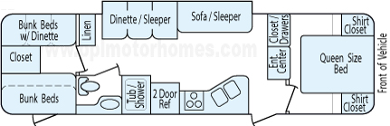 32' 2009 Crossroads Zinger w/Slide - Bunk House Floorplan