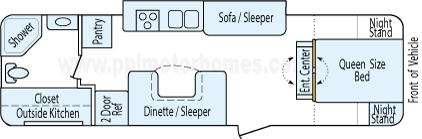 32' 2013 Evergreen Ever-Lite Select w/Slide Floorplan