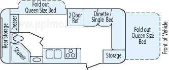 23' 2005 Jayco Jay Feather Ext w/2 Slides Floorplan