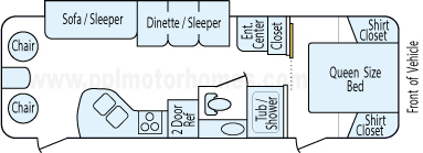 30' 2008 K-Z Spree w/Slide Floorplan