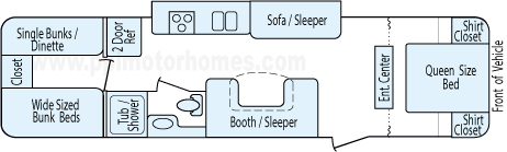 33' 2012 Crossroads Slingshot w/Slide - Bunk House Floorplan