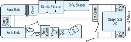 30' 2017 Heartland Trailrunner Sle w/Slide - Bunk House Floorplan