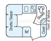 13' 2013 Casita Deluxe Floorplan