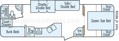 32' 2004 K-Z Sportsmen w/Slide - Bunk House Floorplan