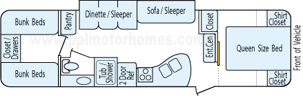 35' 2013 Crossroads Zinger w/Slide - Bunk House Floorplan