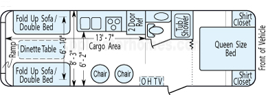 27' 2009 Cherokee Wolf Pack - Toy Hauler - Bunk House Floorplan