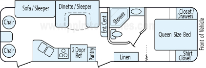 30' 2012 Keystone Passport Ultra Lt w/Slide Floorplan