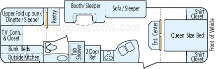 32' 2012 K-Z Spree w/Slide - Bunk House Floorplan