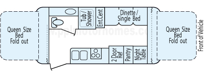 17' 2015 Rockwood Roo Expandable Floorplan