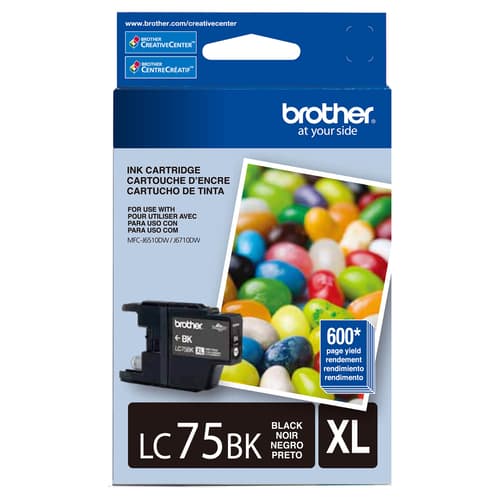 Brother LC75YS Innobella  Black Ink Cartridge, High Yield (XL Series)