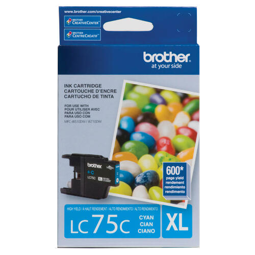 Brother LC75CS Cartouche d encre cyan Innobella , à haut rendement (série XL)