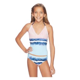 Splendid Girl's Tie Dye Stripe Tankini Swim Set