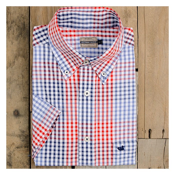 Southern Marsh Men&#39;s Everett Gingham Short Sleeve Shirt