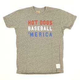 Original Retro Brand Men's Hot Dog Merica Short Sleeve T Shirt
