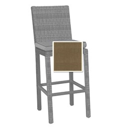 North Cape Cabo Bar Stool Cushion - Canvas Taupe W/ Linen Canvas Welt
