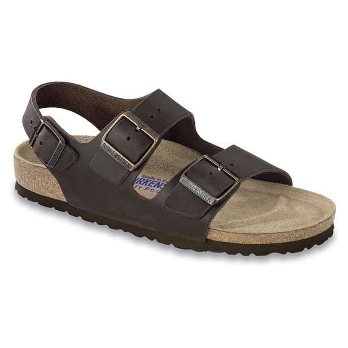 Birkenstock Men&#39;s Milano Soft Footbed Oiled Leather Casual Sandals