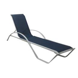 Casual Classics White Navy Sling Chaise Lounge Chair