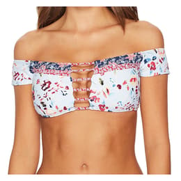 Lucky Women's Gypsy Floral Off The Shoulder Bra Swim Top