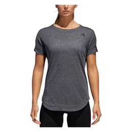 Adidas Women's Performer Trend Short Sleeve Training Shirt Dark Grey Heather