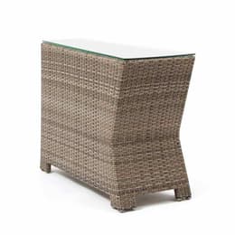 North Cape Cabo Willow Wedge End Table with Glass Top