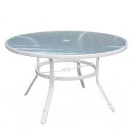 North Cape Hampton II Collection 48" Round Dining Table w/ Glass Top