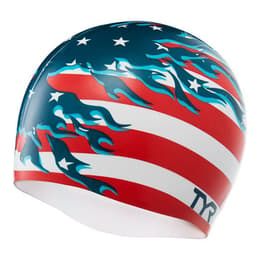TYR Wrinkle-Free Silicone Blazing Patriot Swim Cap