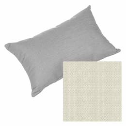 Casual Cushion Lumbar 19" X 12" Fretwork Pewter Throw Pillow