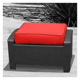 North Cape Cabo Rectangle Deep Seating Ottoman Cushion - Flagship Ruby W/ Canvas Bay Welt
