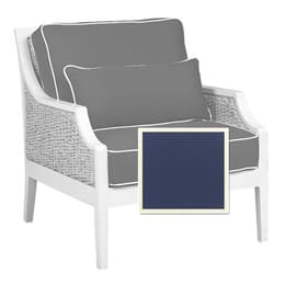 Libby Langdon Mooring Lounge Chair Cushions - Canvas Navy W/ Natural Piping