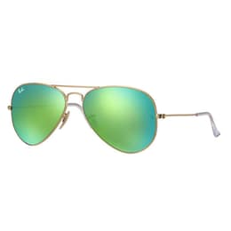 Ray-Ban Aviator Classic Sunglasses With Green Flash Lenses