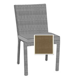 North Cape Cabo Dining Side Chair Cushion - Canvas Taupe W/ Linen Canvas Welt