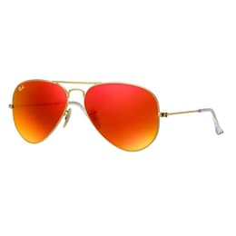 Ray-Ban Aviator Classic Sunglasses With Orange Flash Lenses