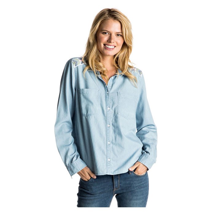 Roxy Women's Light Cloudy Chambray Button U